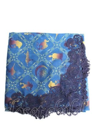 画像: axes femme / アラジン/大判ストール F ブルー Y-25-12-12-048-AX-ZA-SZ-ZY