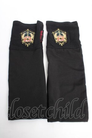 画像: Ozz Croce / エンブレムワッペン付シースルーアームカバー  黒 Y-25-12-12-050-OO-ZA-SZ-ZY