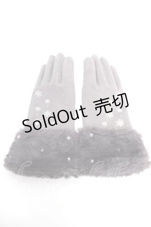 画像: axes femme / 雪の結晶柄刺繍手袋  グレー Y-25-12-13-001-AX-ZA-SZ-ZT445-F005