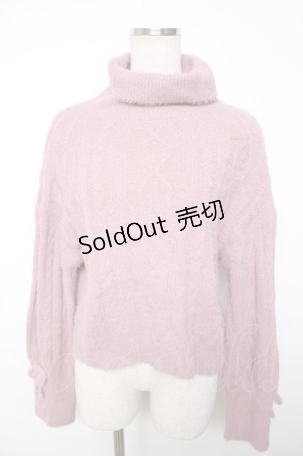 画像1: axes femme POETIQUE / フェザーヤーンタートルプルオーバー M ピンク Y-25-12-13-036-AX-TO-SZ-ZI (1)
