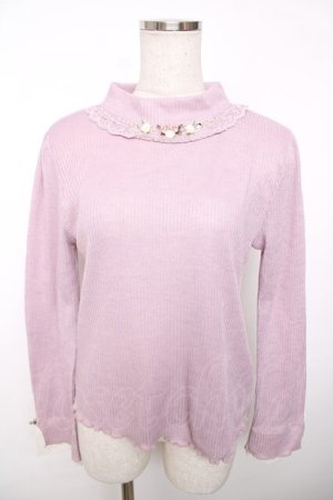 画像: axes femme / バラボトルネックプルオーバー  ピンク Y-25-12-13-037-AX-TO-SZ-ZY