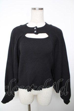 画像: axes femme / ニットタンク×2WAYニット F 黒 Y-25-12-13-044-AX-TO-SZ-ZY