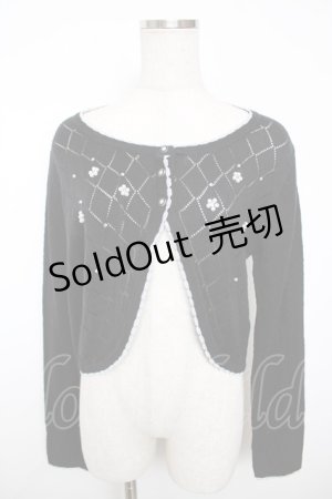 画像: axes femme / パール使い透かしカーディガン M 黒 Y-25-12-13-048-AX-TO-SZ-ZS