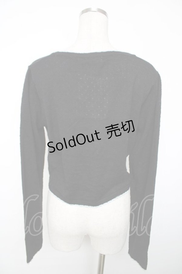 画像2: axes femme / パール使い透かしカーディガン M 黒 Y-25-12-13-048-AX-TO-SZ-ZS (2)