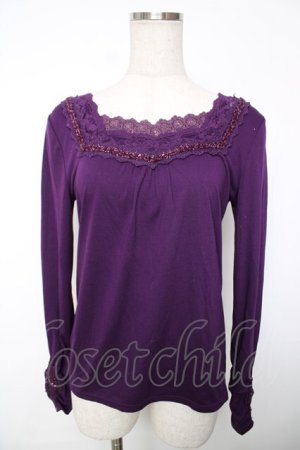 画像: axes femme / 袖口ボタンインナープルオーバー  パープル Y-25-12-13-049-AX-TO-SZ-ZY