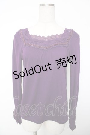 画像: axes femme / 袖口ボタンインナープルオーバー  パープル Y-25-12-13-049-AX-TO-SZ-ZY