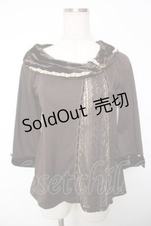 画像: axes femme / ベロアネックカットソー  ブラウン Y-25-12-13-051-AX-TO-SZ-ZI