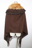 画像2: axes femme / ファーカラー付きストール 200×60cm 茶 Y-25-12-13-052-AX-ZA-SZ-ZY (2)