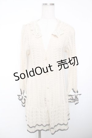 画像: axes femme / 袖リボンカーディガン  生成り Y-25-12-13-061-AX-TO-SZ-ZI