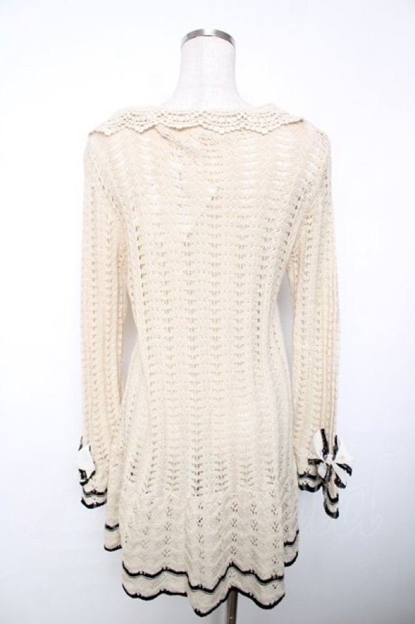 画像2: axes femme / 袖リボンカーディガン  生成り Y-25-12-13-061-AX-TO-SZ-ZI (2)