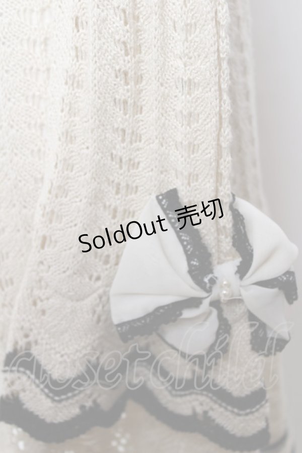 画像3: axes femme / 袖リボンカーディガン  生成り Y-25-12-13-061-AX-TO-SZ-ZI (3)