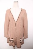 画像1: axes femme / ライン入りリボン付カーデ M アワピンク Y-25-12-13-066-AX-TO-SZ-ZS (1)