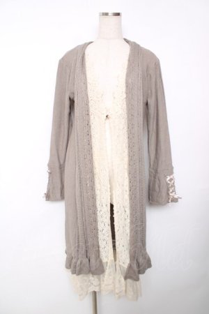 画像: axes femme / ジレ重ね着風ロングカーディガン M グレー Y-25-12-13-068-AX-BL-SZ-ZY