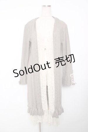 画像: axes femme / ジレ重ね着風ロングカーディガン M グレー Y-25-12-13-068-AX-BL-SZ-ZS