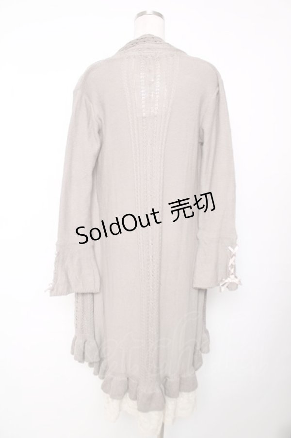 画像2: axes femme / ジレ重ね着風ロングカーディガン M グレー Y-25-12-13-068-AX-BL-SZ-ZS (2)