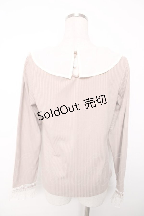 画像2: axes femme / レースフリル重ね着風リブPO M ベージュ Y-25-12-13-008-AX-TO-SZ-ZI (2)