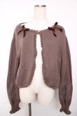 画像1: m petit by misako / リボンニットボレロ 3L 茶 Y-25-12-13-075-LO-TO-SZ-ZY (1)
