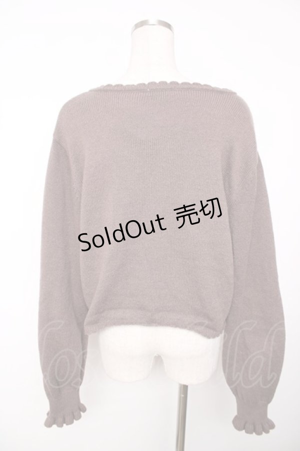 画像2: m petit by misako / リボンニットボレロ 3L 茶 Y-25-12-13-075-LO-TO-SZ-ZY (2)