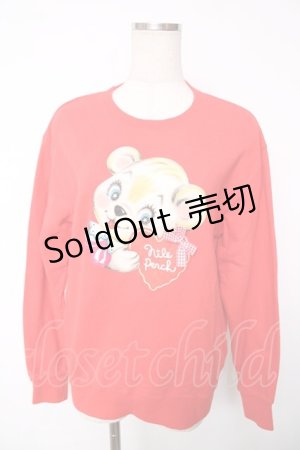画像: Nile Perch / プリントスウェット  赤 Y-25-12-13-077-LO-TO-AS-ZI
