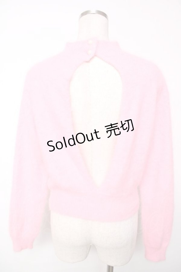 画像2: HONEY MI HONEY / バックオープンニット F ピンク Y-25-12-13-078-LO-TO-SZ-ZY (2)