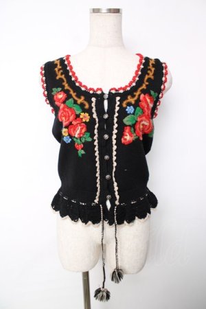 画像: Jane Marple / ニットベスト M 黒 Y-25-12-13-080-JM-TO-SZ-ZY