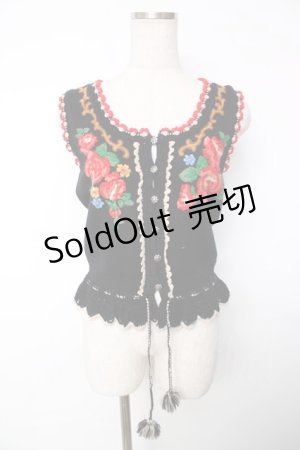 画像: Jane Marple / ニットベスト M 黒 Y-25-12-13-080-JM-TO-SZ-ZI