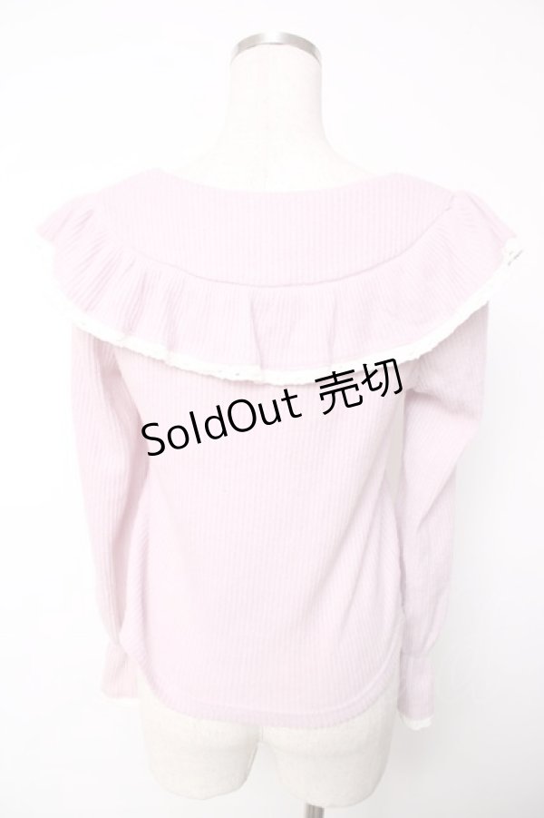 画像2: Bubbles / リボン付きスクエアネックニット F ピンク Y-25-12-13-086-CA-TO-SZ-ZY (2)