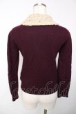 画像2: Jane Marple / ファーカラーのカーディガン M ワイン Y-25-12-13-090-JM-TO-SZ-ZY (2)