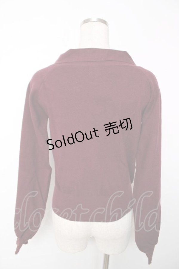 画像2: F&A / ボウタイニットプルオーバー F ワイン Y-25-12-13-093-LO-TO-SZ-ZY (2)