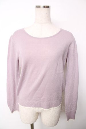 画像: F i.n.t / リボン付ニットトップス F ラベンダー Y-25-12-13-094-CA-TO-SZ-ZY