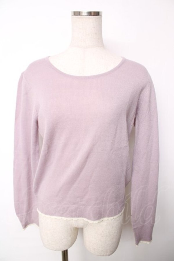 画像1: F i.n.t / リボン付ニットトップス F ラベンダー Y-25-12-13-094-CA-TO-SZ-ZY (1)