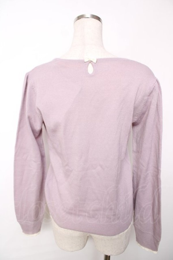 画像2: F i.n.t / リボン付ニットトップス F ラベンダー Y-25-12-13-094-CA-TO-SZ-ZY (2)
