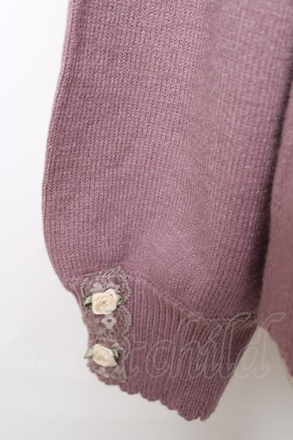 画像4: axes femme / 巻薔薇×パールデザインニット F ラベンダー Y-25-12-13-010-AX-TO-SZ-ZI (4)