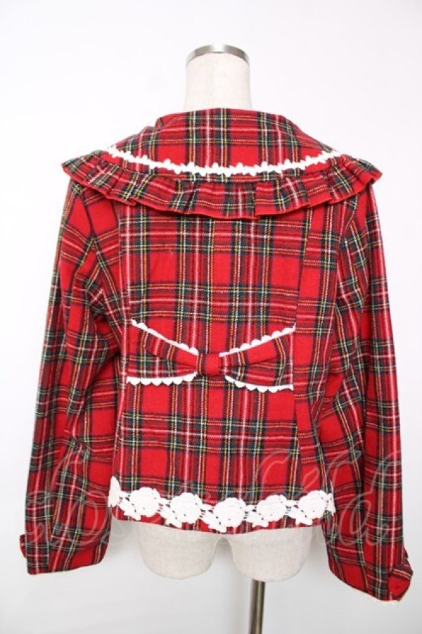 画像2: axes femme kawaii / ガーリーリボンショートコート M 赤 Y-25-12-13-103-AX-CO-SZ-ZY (2)