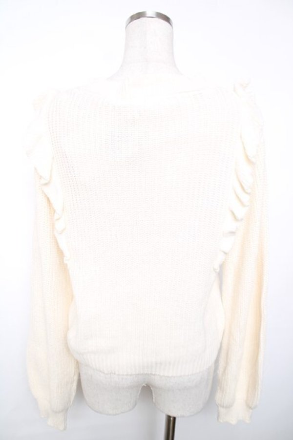 画像2: axes femme / 肩フリルニット F 生成り Y-25-12-13-011-AX-TO-SZ-ZY (2)