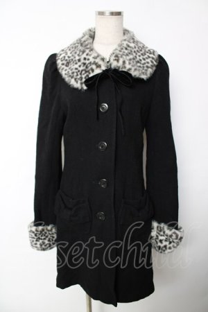 画像: PEACE NOW / レオパードファーコート M 黒 Y-25-12-13-105-PU-CO-SZ-ZY