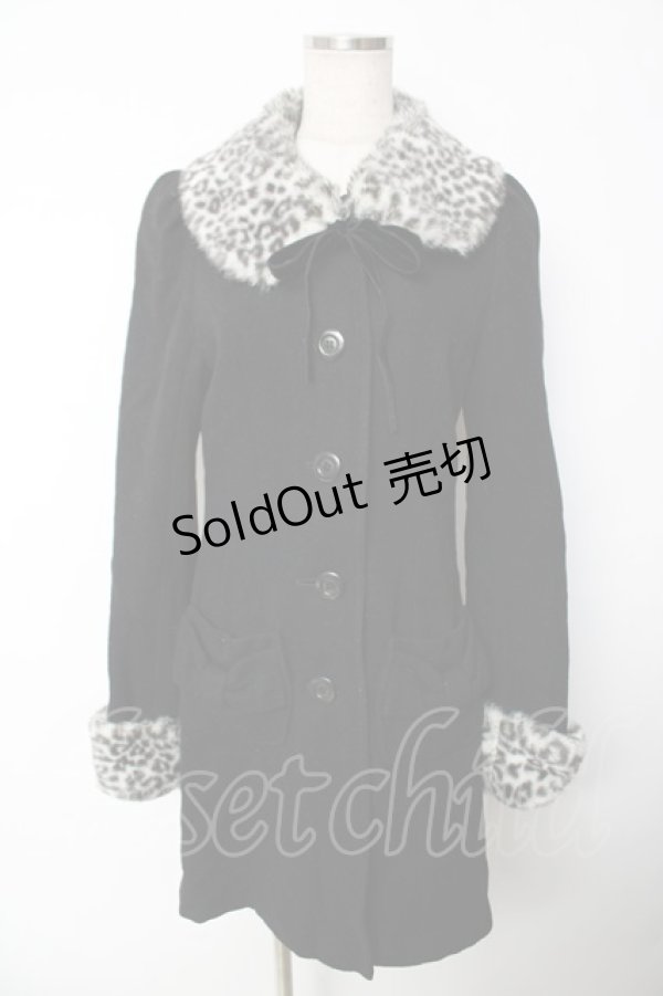 画像1: PEACE NOW / レオパードファーコート M 黒 Y-25-12-13-105-PU-CO-SZ-ZY (1)