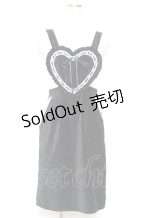 画像: Honey Cinnamon / ハートエプロンジャンスカ F 黒×白 Y-25-12-13-107-LO-OP-SZ-ZS