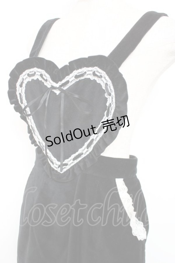 画像3: Honey Cinnamon / ハートエプロンジャンスカ F 黒×白 Y-25-12-13-107-LO-OP-SZ-ZS (3)