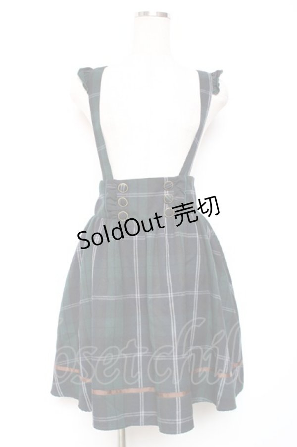 画像1: Amavel / サスペンダーチェックスカート M グリーン Y-25-12-13-108-CA-SK-SZ-ZY (1)