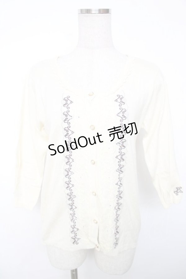 画像1: axes femme / 刺繍カーディガン M 生成り Y-25-12-13-012-AX-TO-SZ-ZI (1)