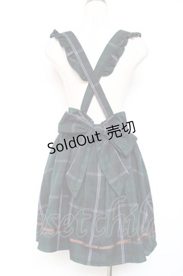 画像2: Amavel / サスペンダーチェックスカート M グリーン Y-25-12-13-108-CA-SK-SZ-ZY (2)