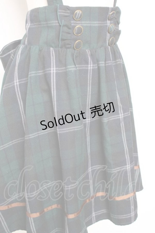 画像5: Amavel / サスペンダーチェックスカート M グリーン Y-25-12-13-108-CA-SK-SZ-ZY (5)