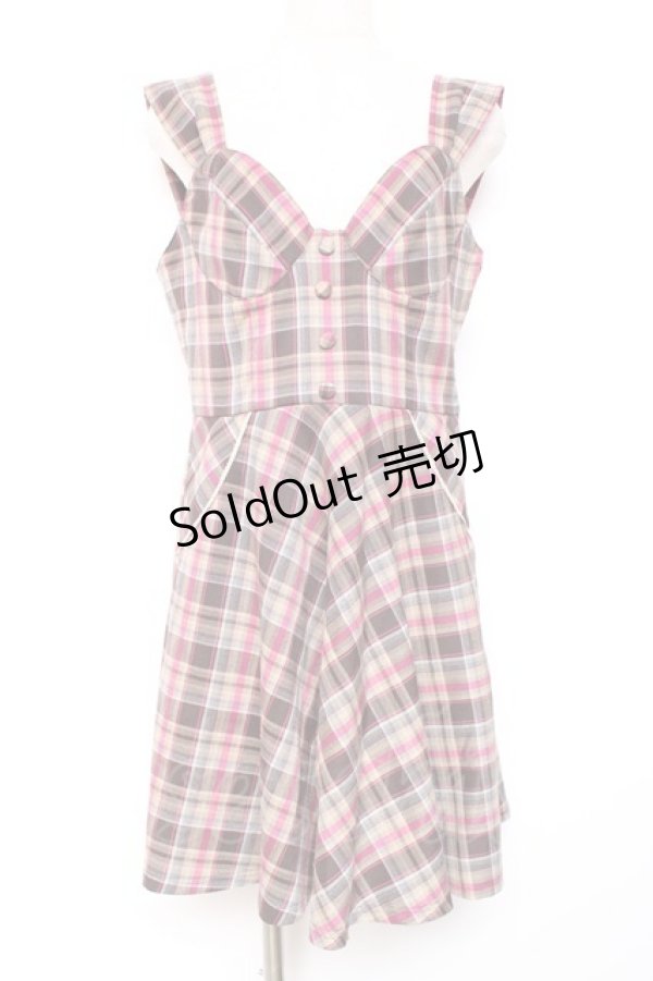 画像1: F i.n.t / チェックジャンパースカート F ブラウン Y-25-12-13-109-CA-OP-SZ-ZY (1)