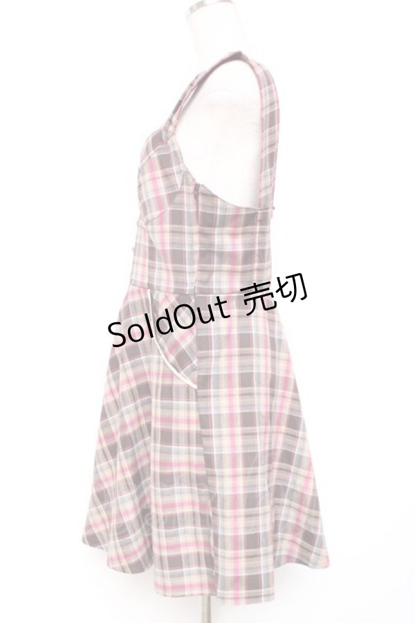 画像2: F i.n.t / チェックジャンパースカート F ブラウン Y-25-12-13-109-CA-OP-SZ-ZY (2)