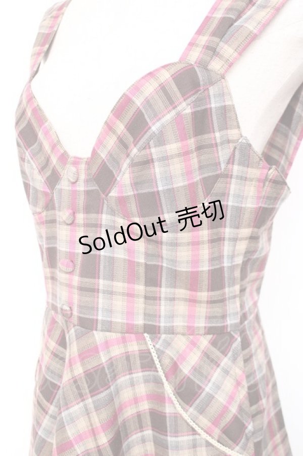 画像4: F i.n.t / チェックジャンパースカート F ブラウン Y-25-12-13-109-CA-OP-SZ-ZY (4)