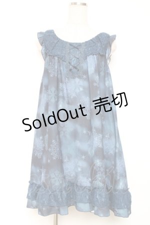 画像: axes femme / 雪の結晶柄Aラインチュニック M 紺 Y-25-12-13-112-AX-OP-SZ-ZI