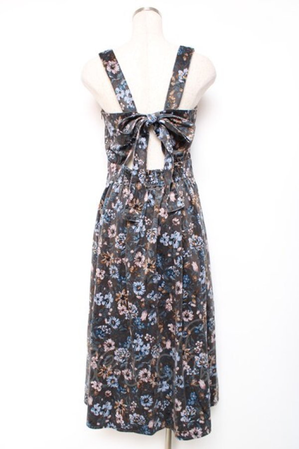 画像2: axes femme / ベロアジャンドレワンピース M カーキ Y-25-12-13-113-AX-OP-SZ-ZS (2)