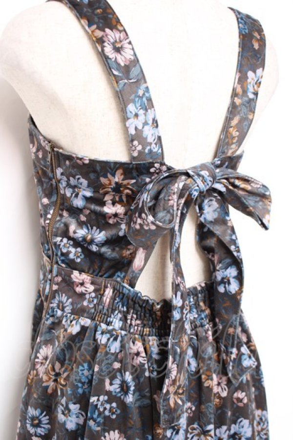 画像3: axes femme / ベロアジャンドレワンピース M カーキ Y-25-12-13-113-AX-OP-SZ-ZS (3)