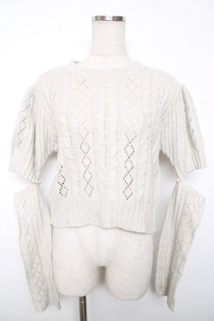 画像: axes femme POETIQUE / アームウォーマー付ニットプルオーバー M キナリ Y-25-12-13-013-AX-TO-SZ-ZY